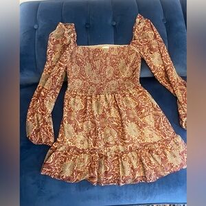 Aritzia Dress in Red and Cream Pattern